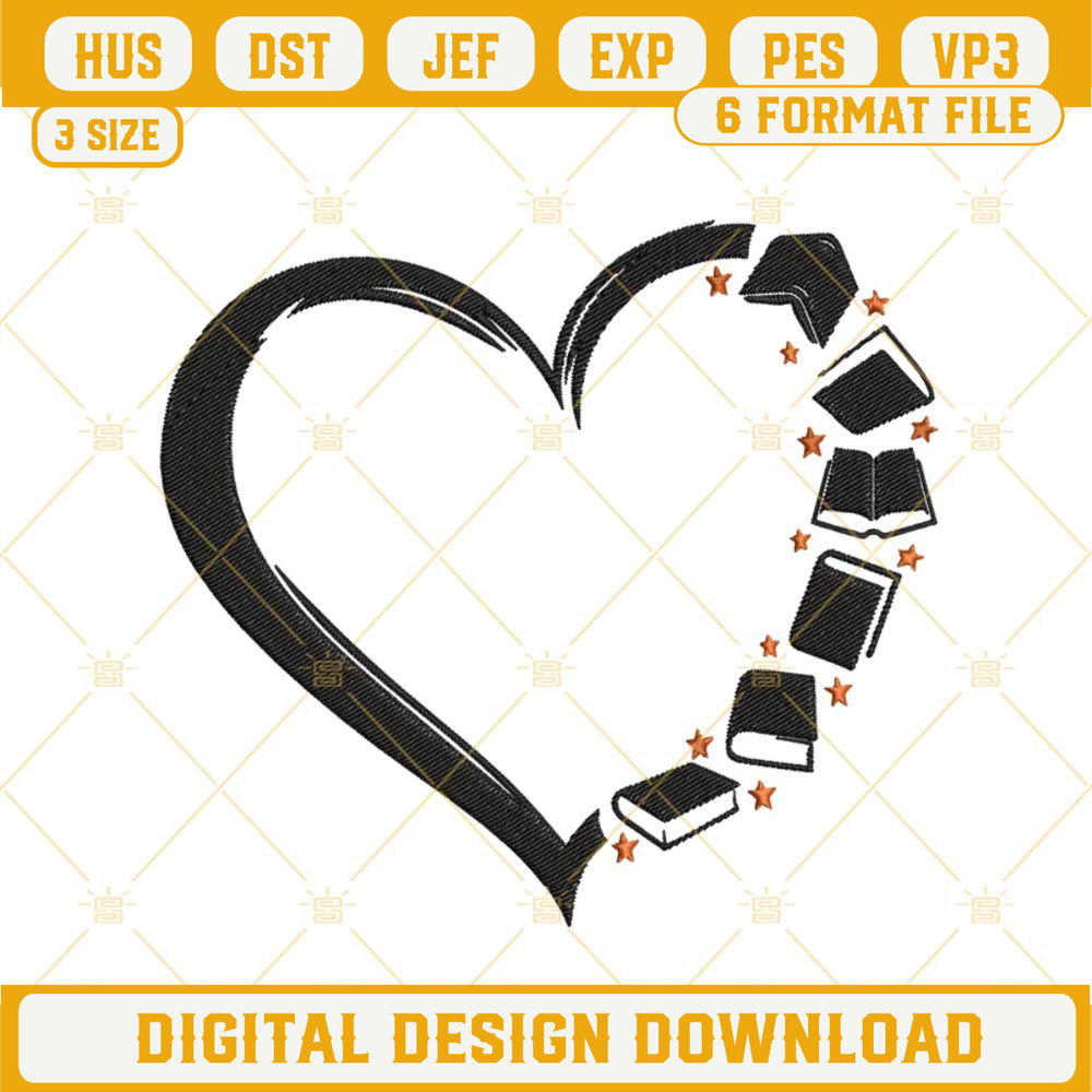 Books Heart Embroidery Designs, Bookish Embroidery Files.jpg