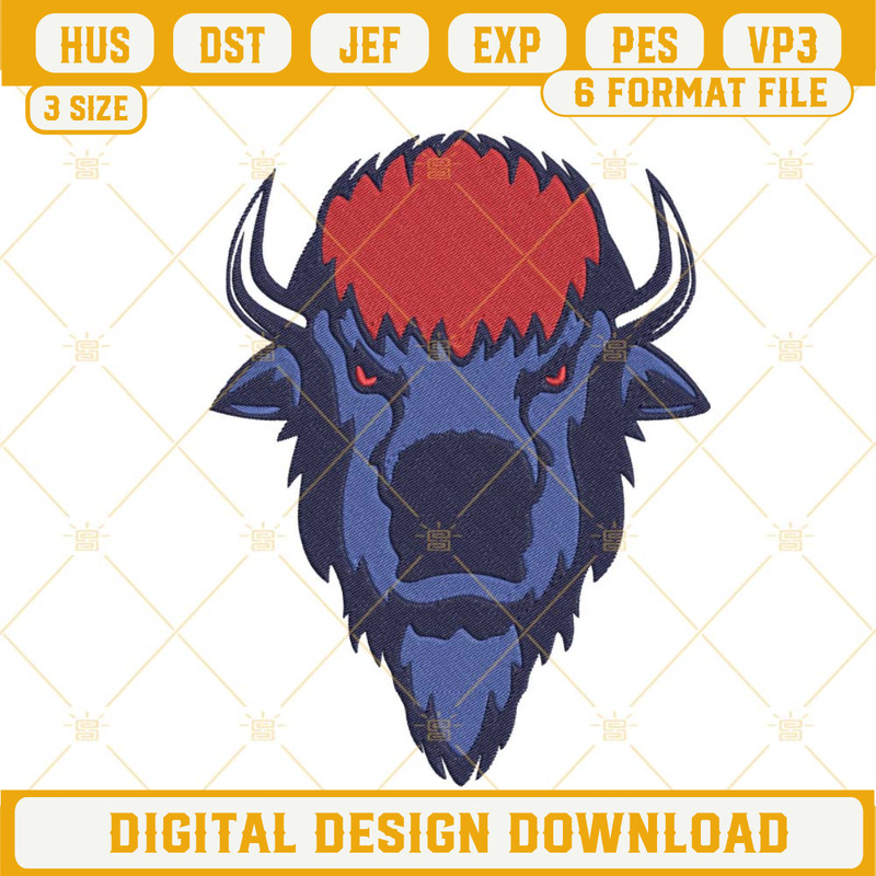 Buffalo Machine Embroidery Design Files Digital Download.jpg