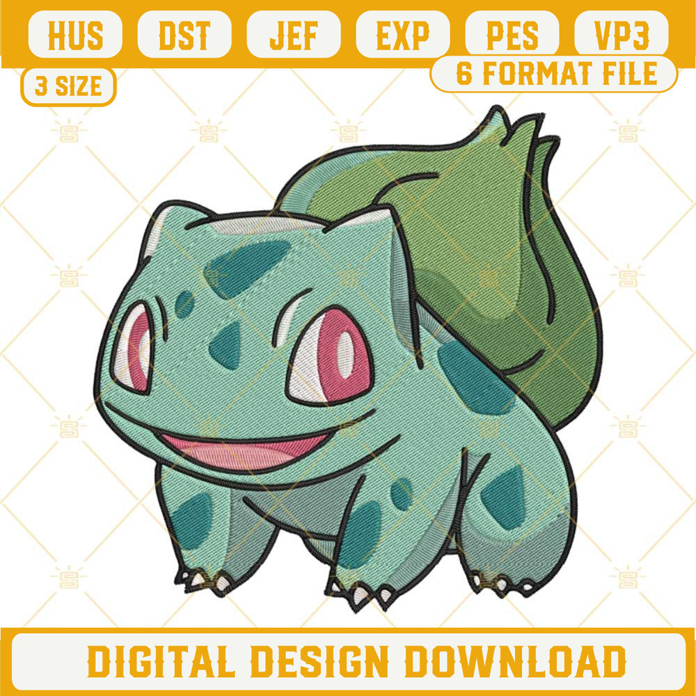 Bulbasaur Embroidery Designs, Pokemon Anime Embroidery Files.jpg
