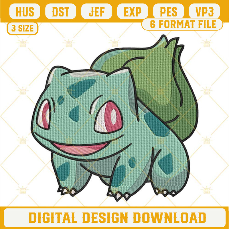 Bulbasaur Embroidery Designs, Pokemon Anime Embroidery Files.jpg