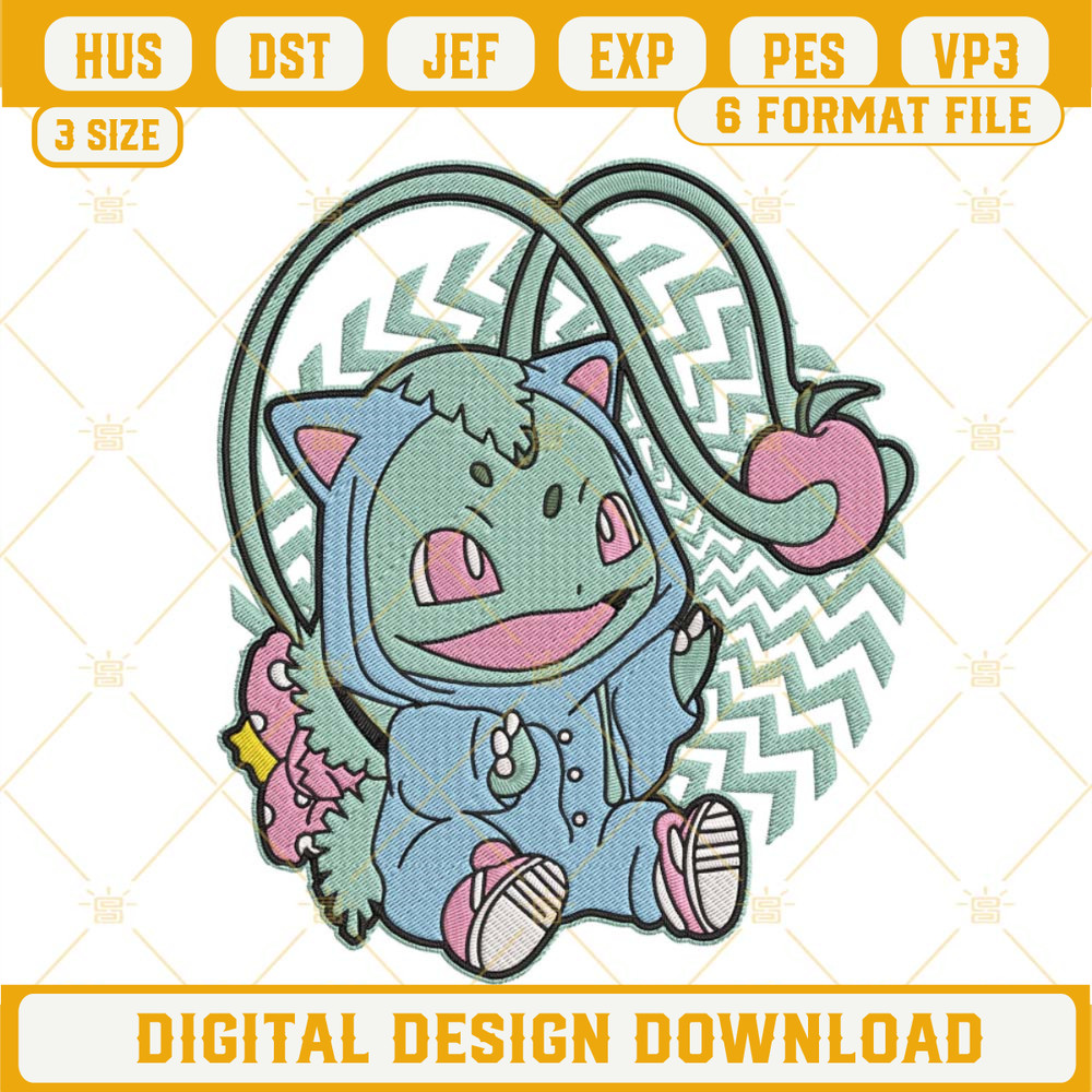 Bulbasaur Embroidery File, Pokemon Embroidery Design.jpg