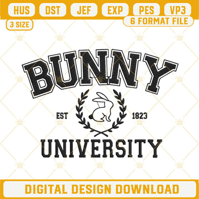 Bunny University Embroidery Designs, Funny Easter Embroidery Files.jpg