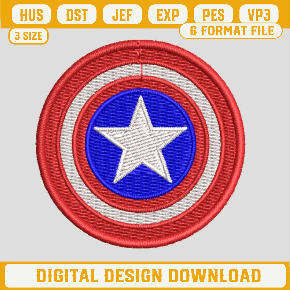 Captain America Shield Design, Captain America Embroidery Files, Avengers Machine Embroidery Design.jpg