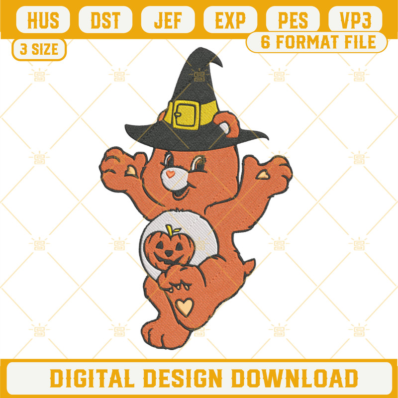 Care Bears Halloween Embroidery Design File.png