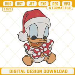 christmas baby daisy duck embroidery designs, donald duck embroidery design file