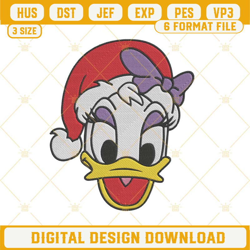 Christmas Daisy Duck Machine Embroidery Design File.jpg