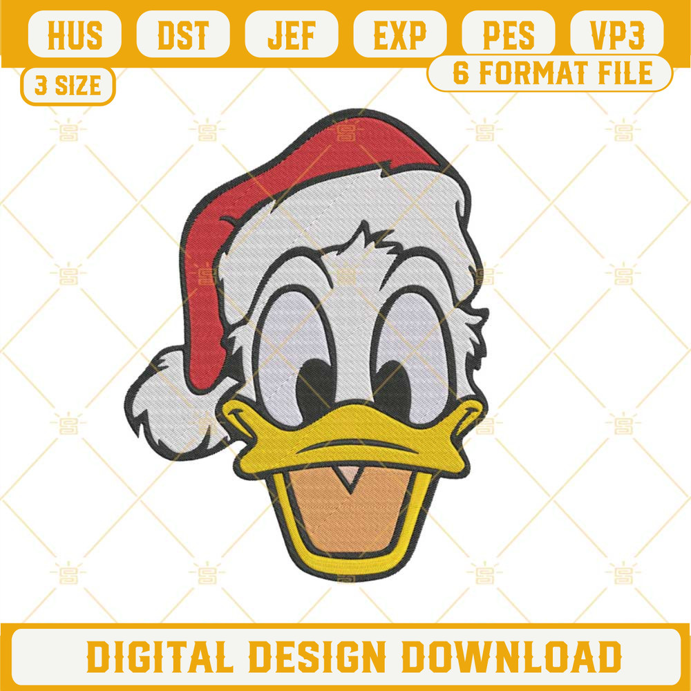 Christmas Donald Duck Machine Embroidery Design File.jpg
