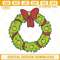 Christmas Wreath Embroidery Designs, Grinch Wreath Christmas Embroidery Design File.jpg