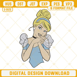 cinderella disney princess embroidery design file