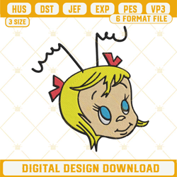 cindy lou who face embroidery design files