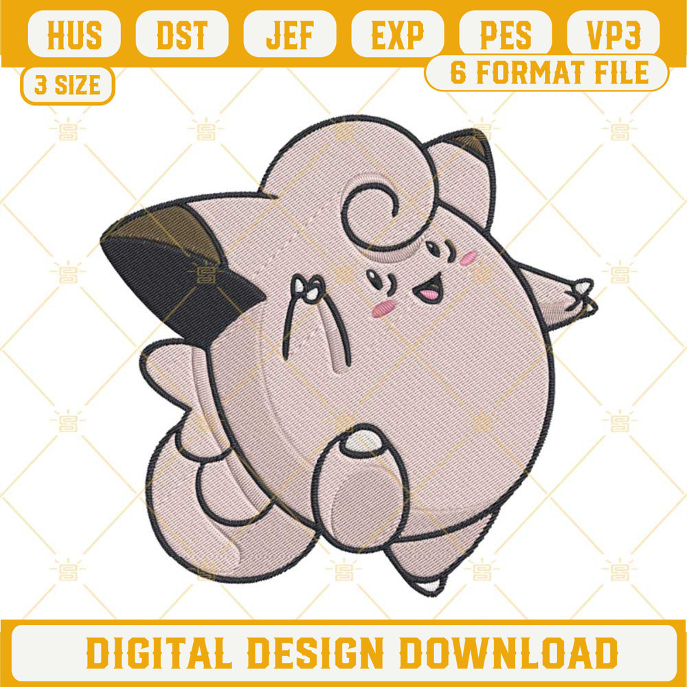 Clefairy Machine Embroidery Designs, Pink Pokemon Embroidery Files.jpg