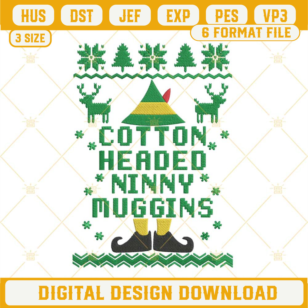 Cotton Headed Ninny Muggins Embroidery Designs, Christmas Buddy The Elf Embroidery Pattern.jpg