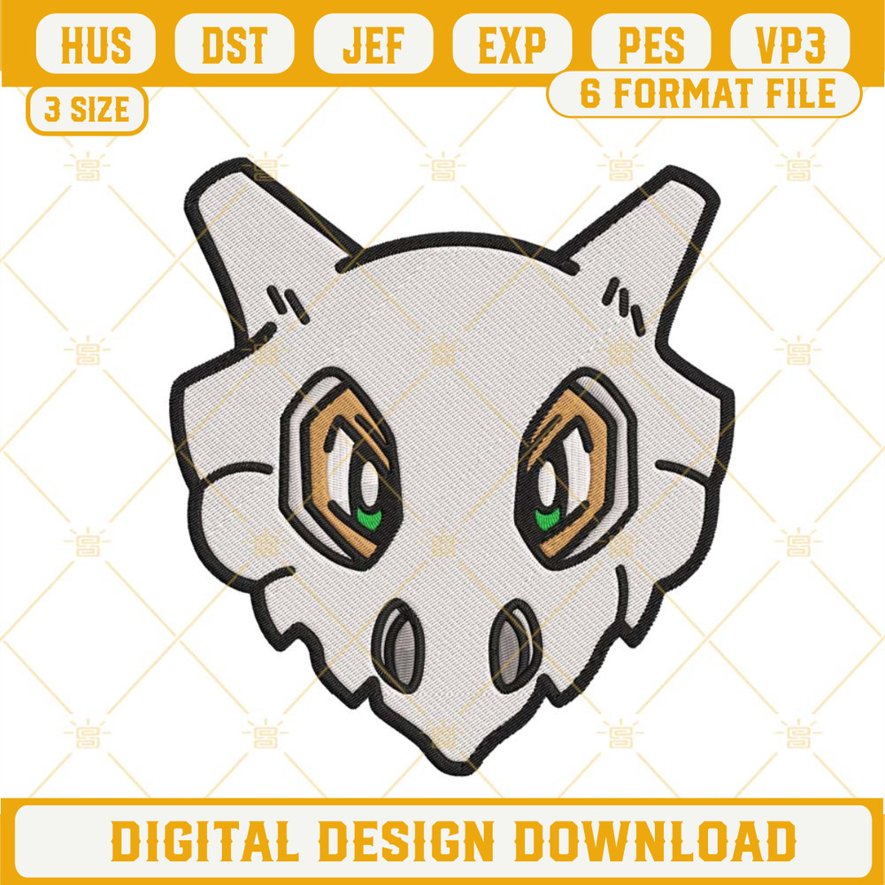 Cubone Head Embroidery Designs, Pokemon Embroidery Files.jpg