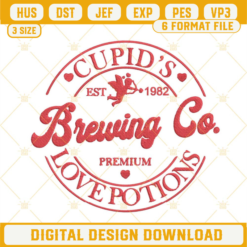 Cupids Brewing Co Embroidery Designs, Valentines Day Embroidery File.jpg