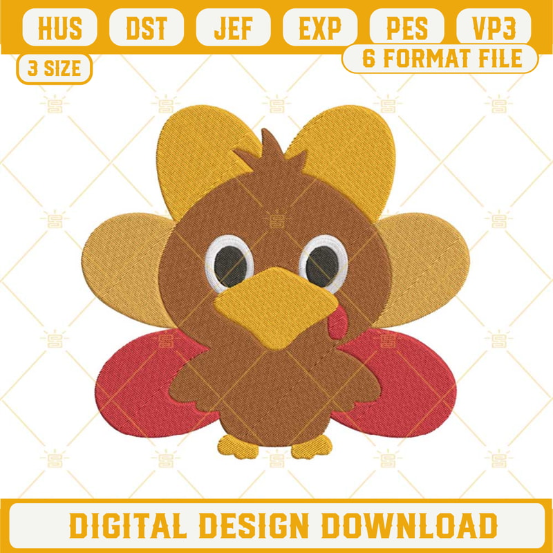 Cute Baby Turkey Embroidery Design File.jpg