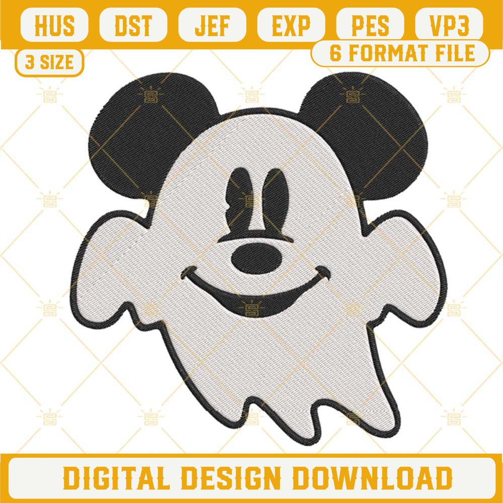 Cute Mickey Ghost Embroidery Files, Disney Mouse Halloween Embroidery Designs.jpg