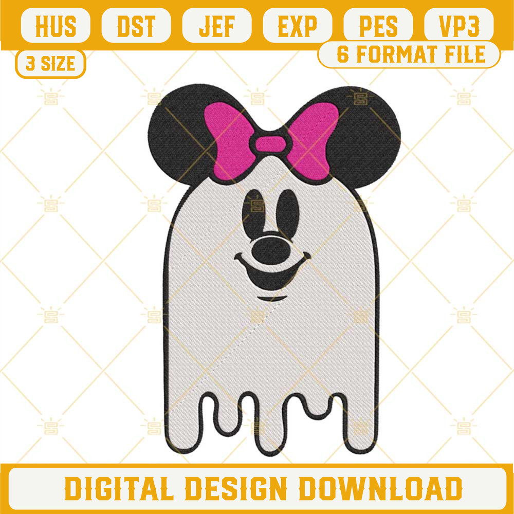 Cute Minnie Ghost Machine Embroidery Design, Funny Disney Mouse Halloween Embroidery Download File.jpg