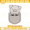 Cute Pig In Pocket Embroidery Designs, Farm Animals Machine Embroidery Design File.jpg