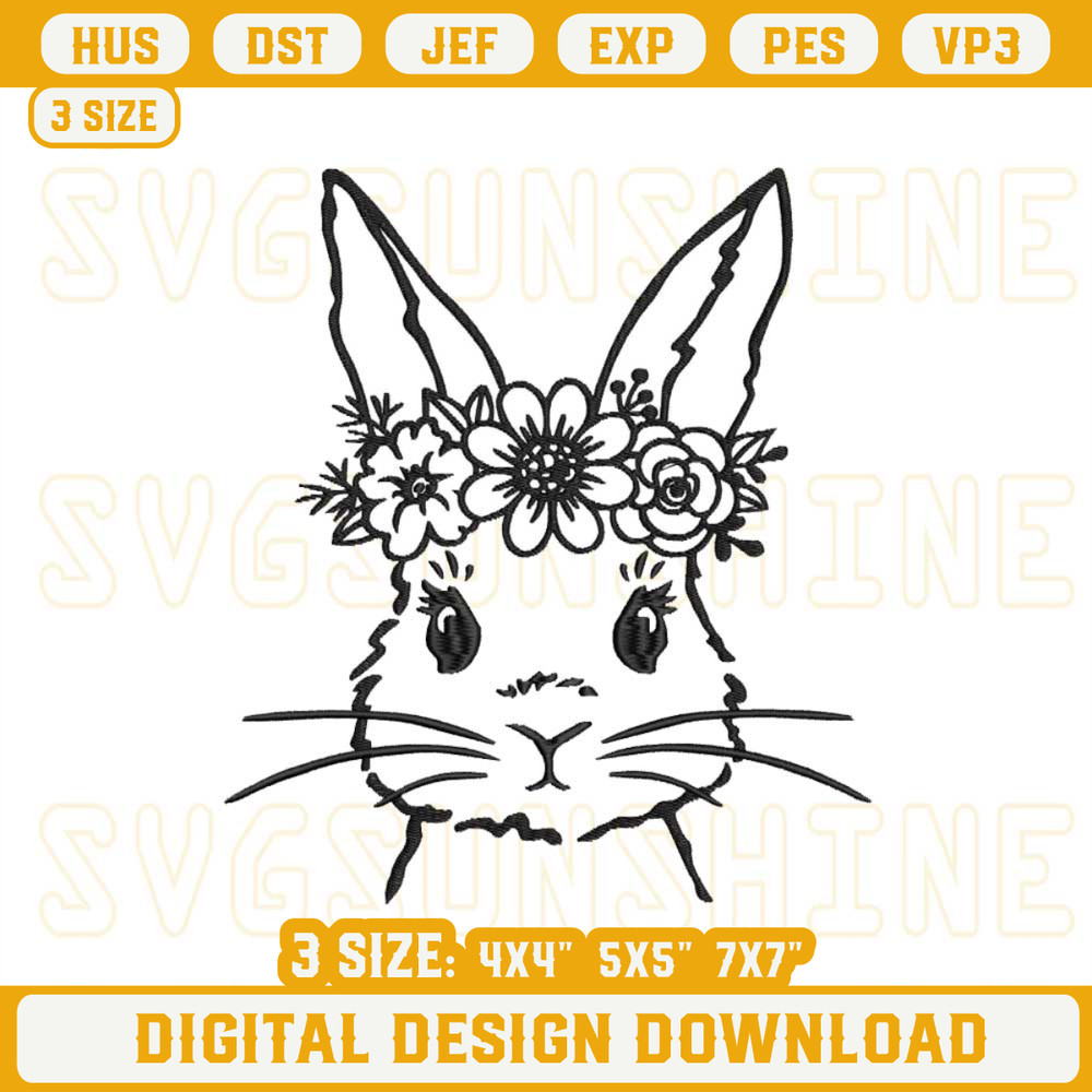 Cute Rabbit Flowers Embroidery Designs.jpg