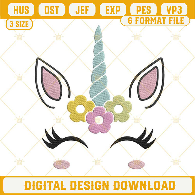 Cute Unicorn Machine Embroidery Design File.jpg