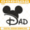 Dad Mickey Mouse Hat Embroidery Designs, Funny Disney Fathers Day Machine Embroidery Files.jpg