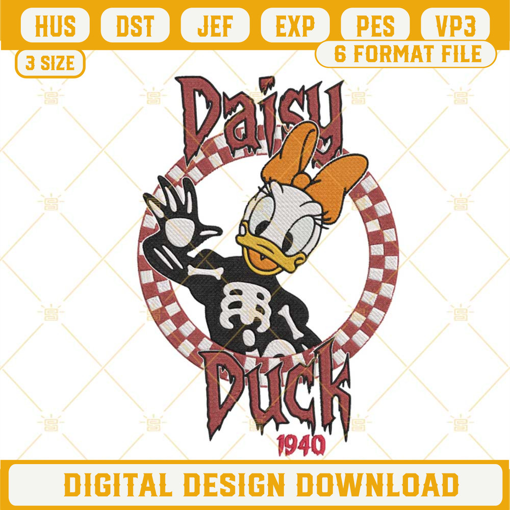 Daisy Duck Halloween Embroidery Designs, Disney Halloween Embroidery Files.jpg