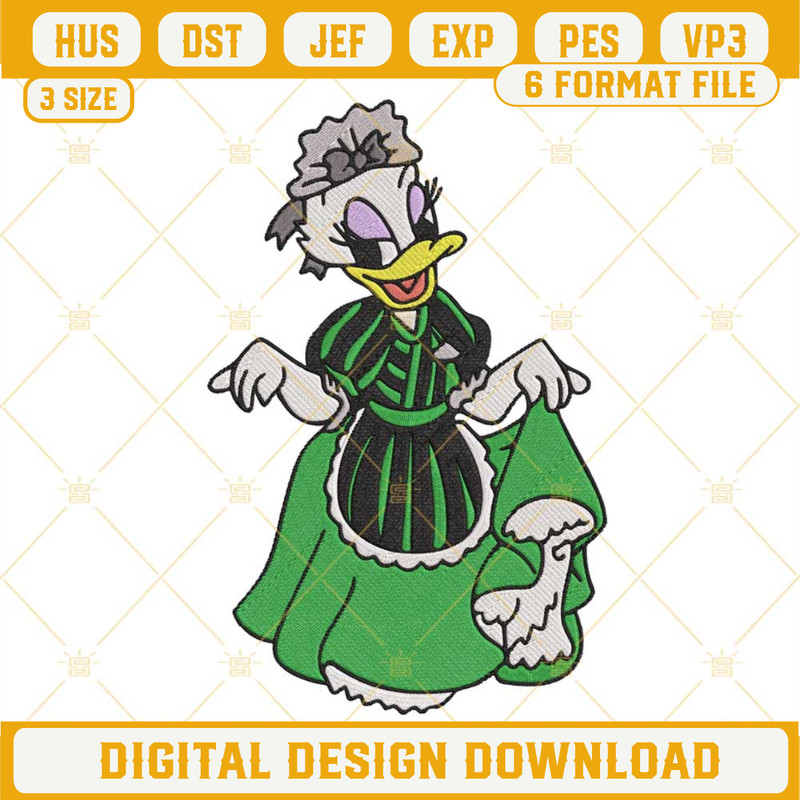 Daisy Duck Haunted Mansion Embroidery Designs, Daisy Halloween Machine Embroidery Pattern Files.jpg