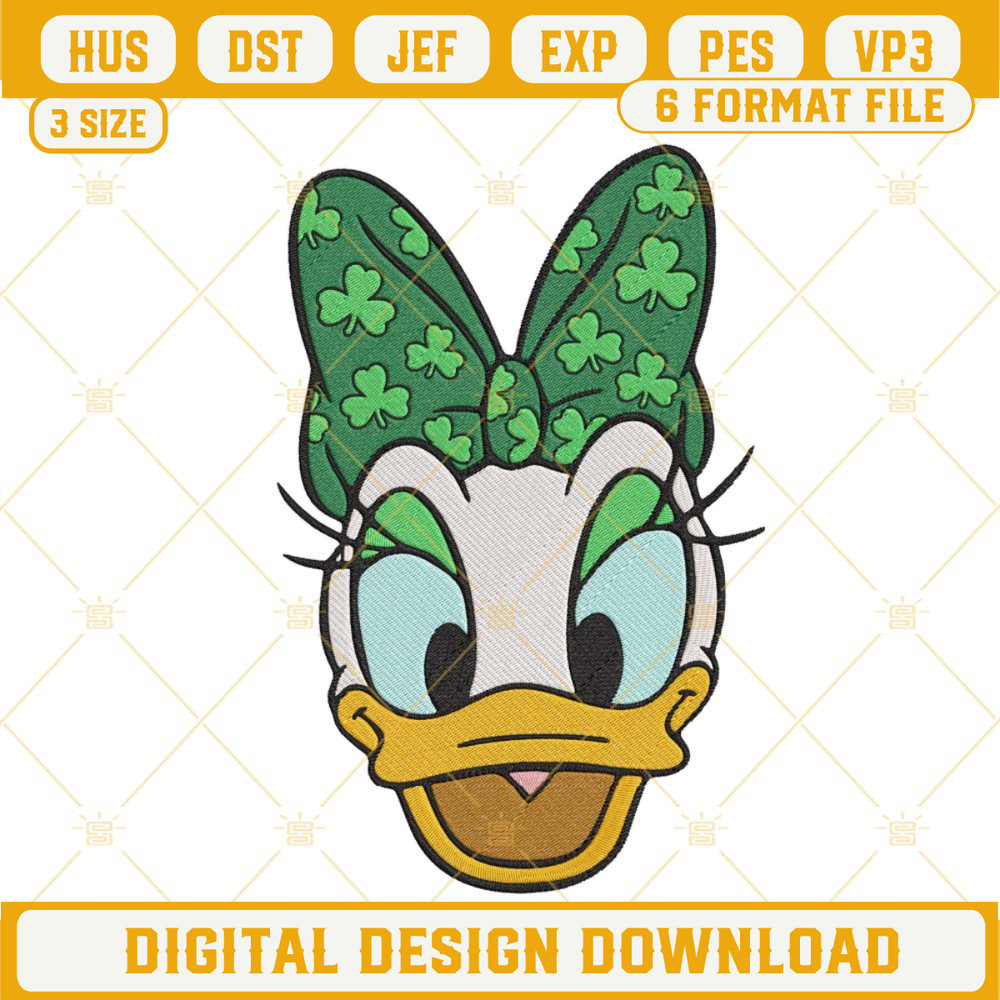 Daisy Duck St Patrick Day Embroidery Design Files.jpg