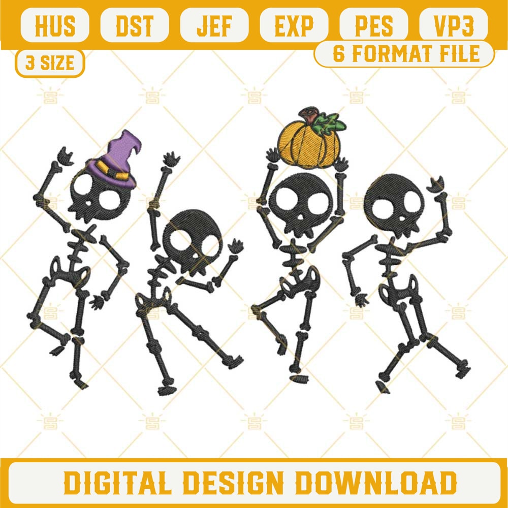 Dancing Skeletons Halloween Machine Embroidery Design File.jpg