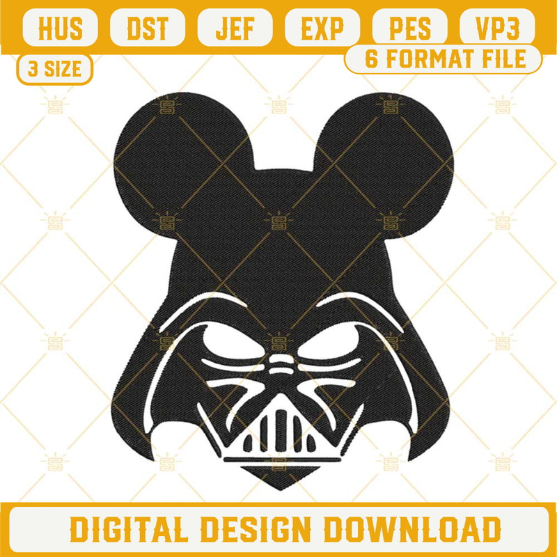 Darth Vader Mickey Ears Machine Embroidery Designs, Star Wars Disney Mouse Embroidery Files.jpg