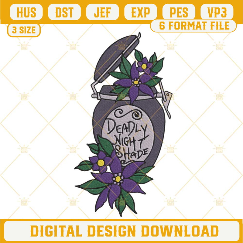 Deadly Nightshade Embroidery Designs, Nightmare Before Christmas Potion Bottle Embroidery Files.jpg