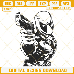 deadpool embroidery files, marvel hero embroidery designs