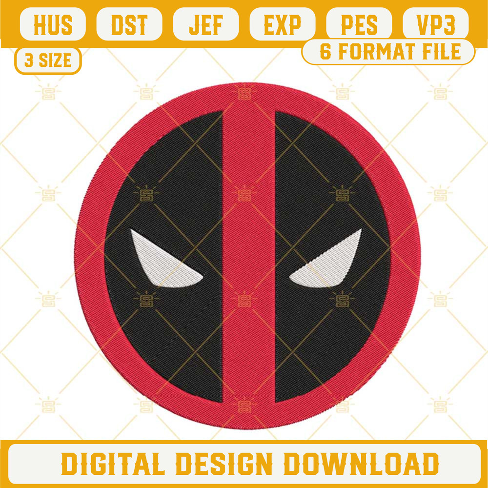 Deadpool Logo Embroidery Designs, American Superhero Marvel Machine Embroidery Files.jpg
