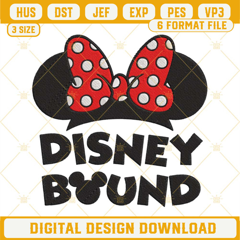 Disney Bound Embroidery Designs, Minnie Mouse Ears Embroidery File.jpg