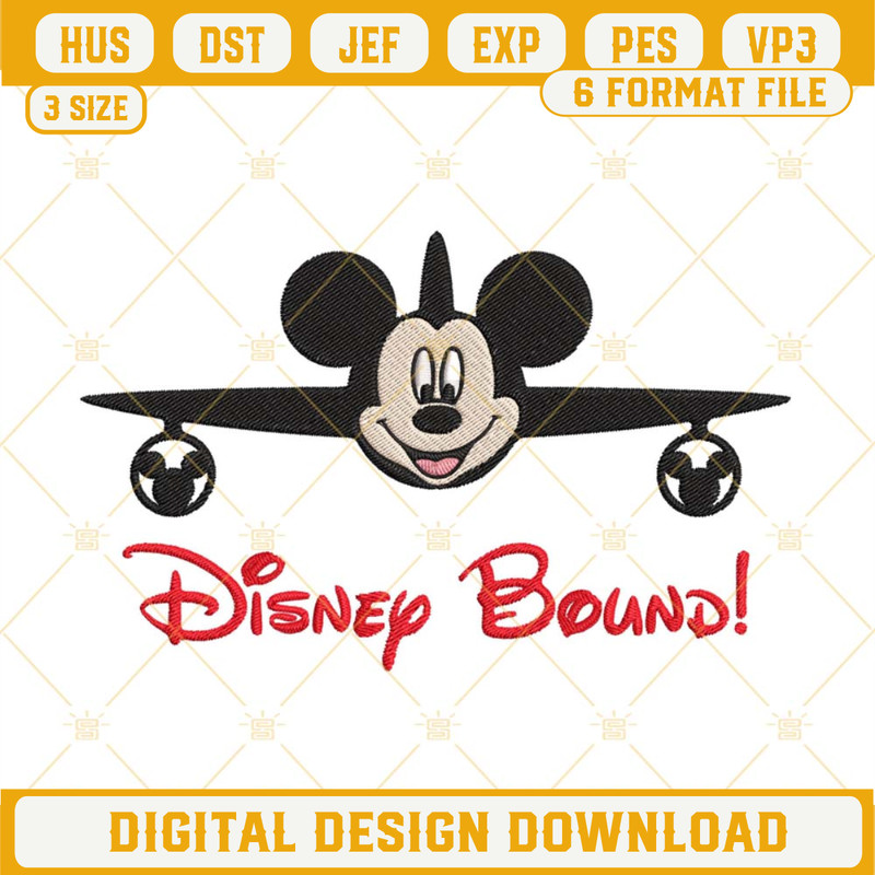 Disney Bound Mickey Embroidery Design, Disney Vacation Embroidery File.jpg