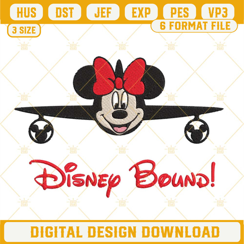 Disney Bound Minnie Embroidery Design, Disney Vacation Embroidery Files.jpg