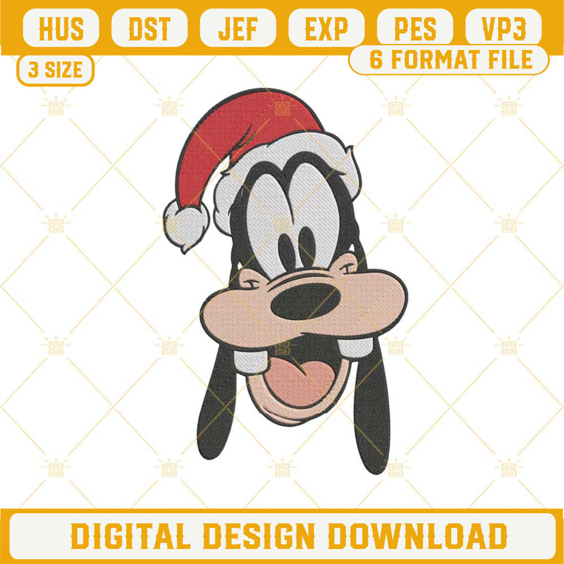 Disney Christmas Goofy Machine Embroidery Design File.jpg