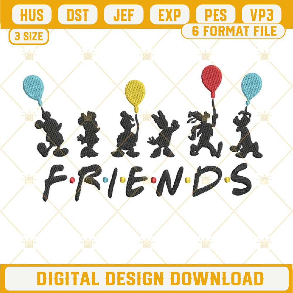 Disney Friends Embroidery Designs, Mickey And Friends Disney Embroidery Design File.jpg