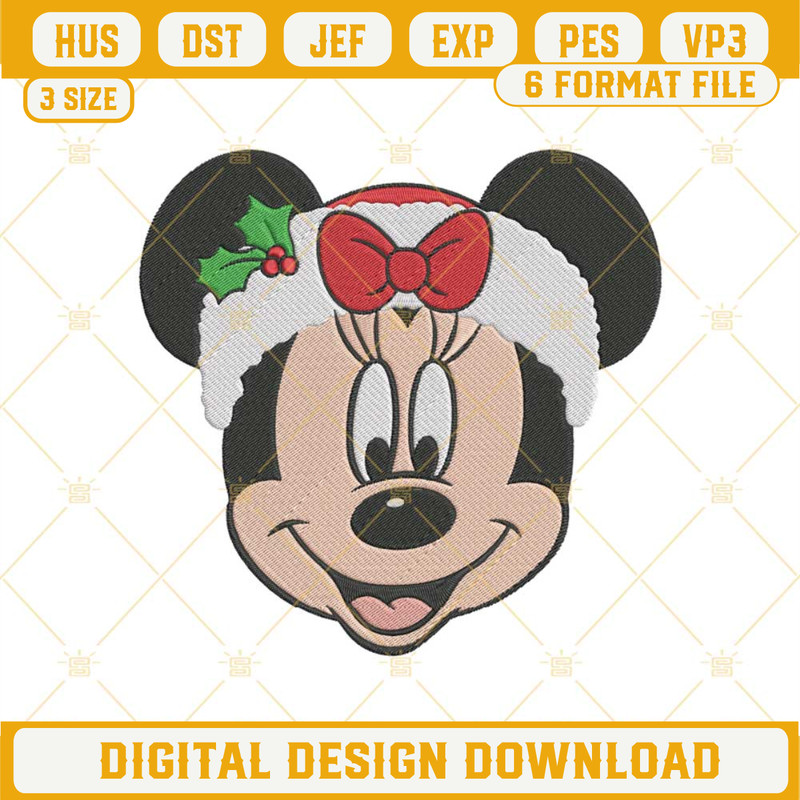 Disney Minnie Christmas Machine Embroidery Design File.jpg