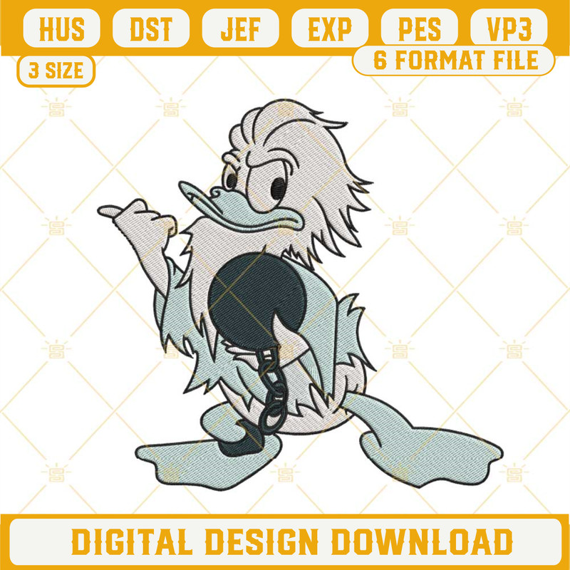 Donald Duck Hitchhiking Ghosts Embroidery Designs, Donald Haunted Mansion Embroidery Pattern Files.jpg