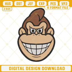 donkey kong face embroidery design files