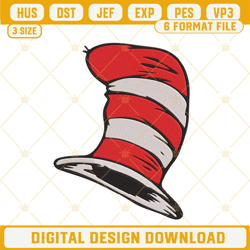dr seuss hat embroidery designs, cat in the hat embroidery files