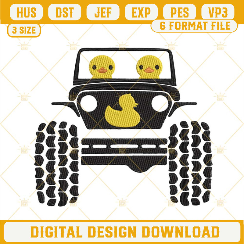 Duck Duck Wave Offroad Embroidery Designs, Jeep Embroidery Files.jpg