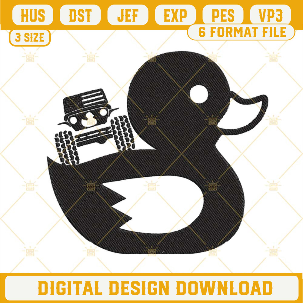 Duck Offroad Embroidery File, Duck Jeep Embroidery Design.jpg