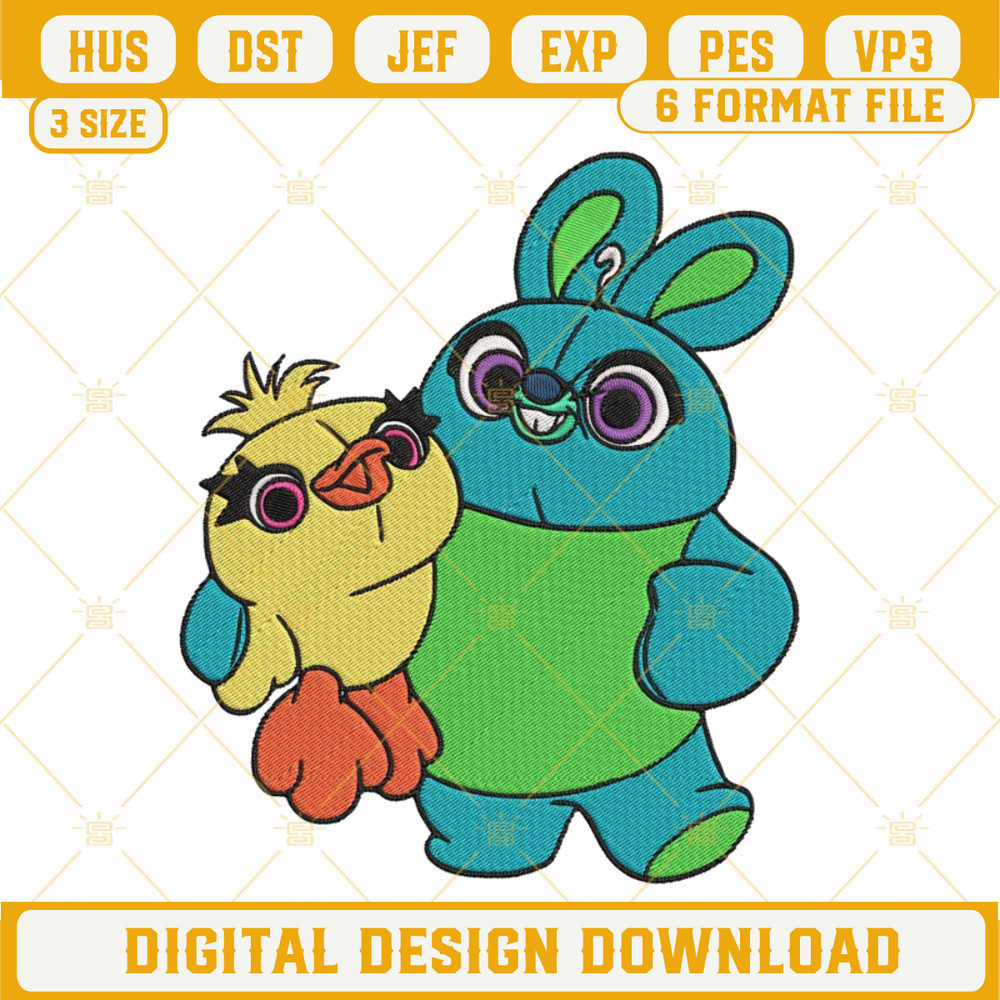 Ducky And Bunny Embroidery Designs, Disney Pixar Embroidery Files.jpg