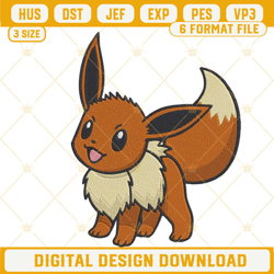 eevee machine embroidery designs, pokemon cartoon embroidery files