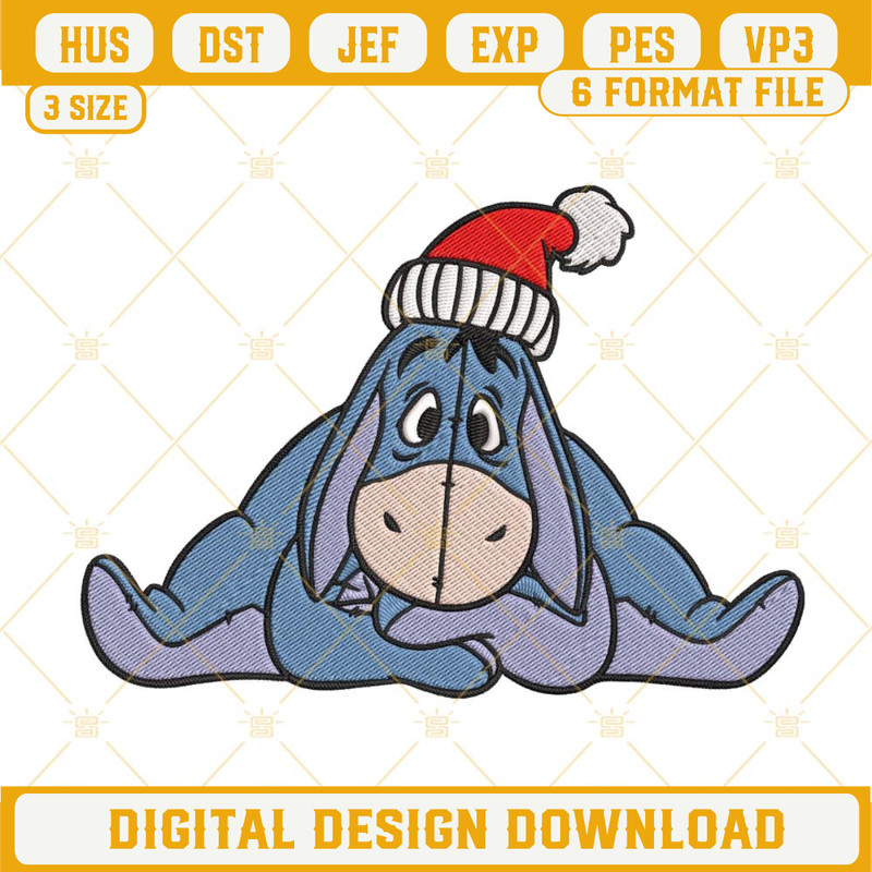 Eeyore Christmas Embroidery Design, Winnie The Pooh Embroidery Design Files.jpg