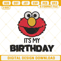 elmo its my birthday machine embroidery designs, muppet party embroidery files