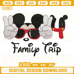 Family Trip 2024 Mickey Machine Embroidery Designs, Disney Mickey Head Embroidery Design Files