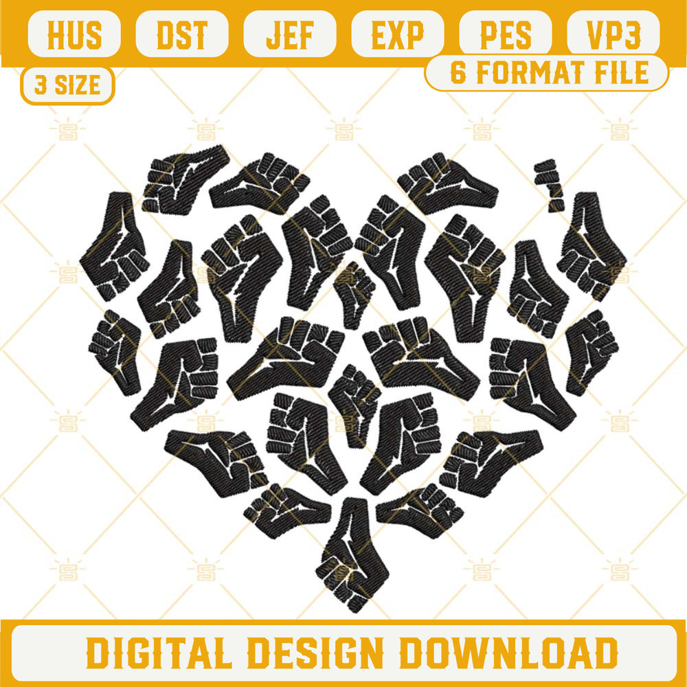 Fist Heart Embroidery Designs, Black Lives Matter Embroidery Files.jpg
